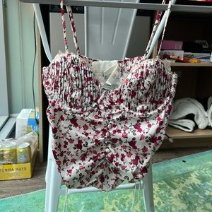 For Love and Lemons Melrose Bustier Bra White (from Vidtoria Secret Collab)